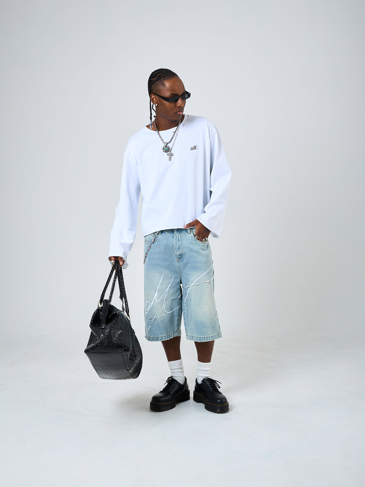 White Flared Long-sleeve