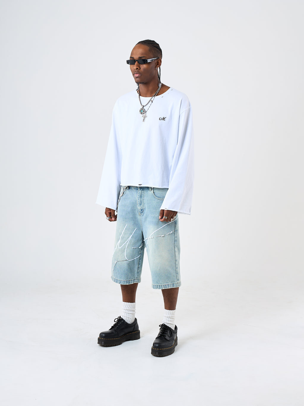 White Flared Long-sleeve