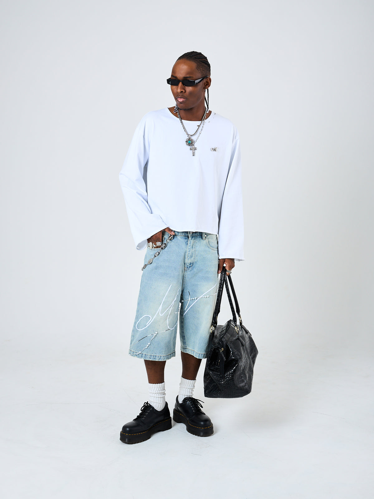 White Flared Long-sleeve