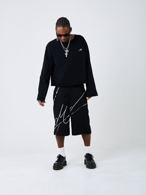 Black Flared Long-sleeve