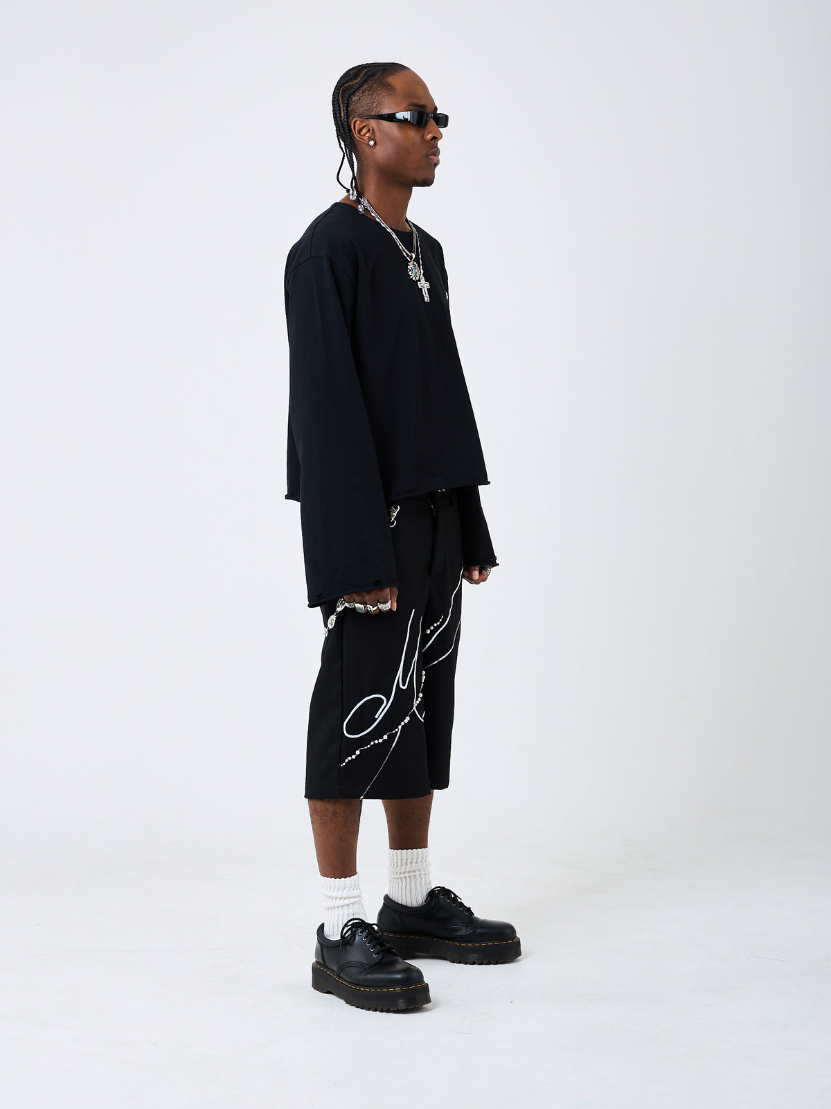 Black Flared Long-sleeve