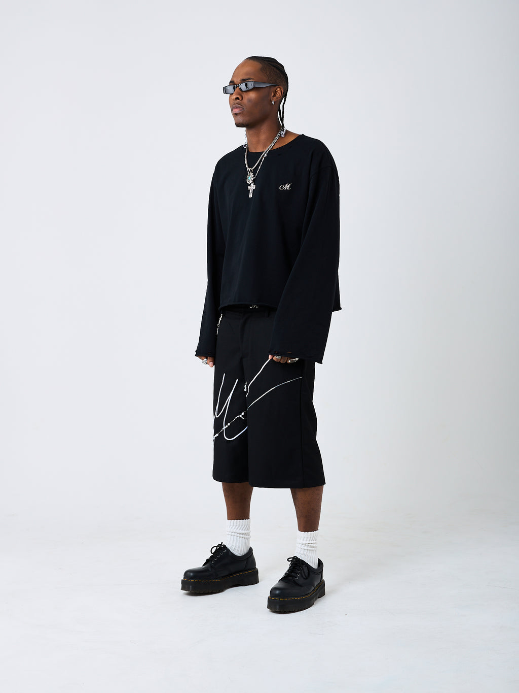 Black Flared Long-sleeve