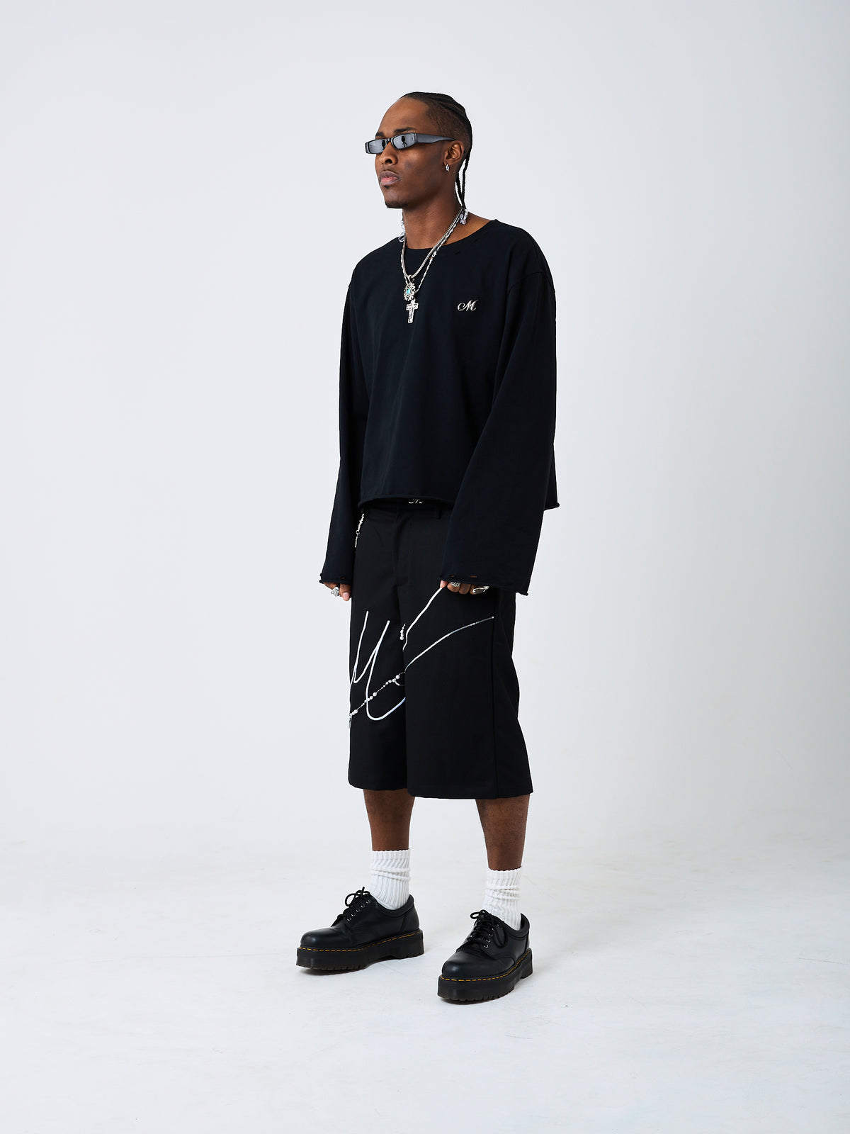 Black Flared Long-sleeve