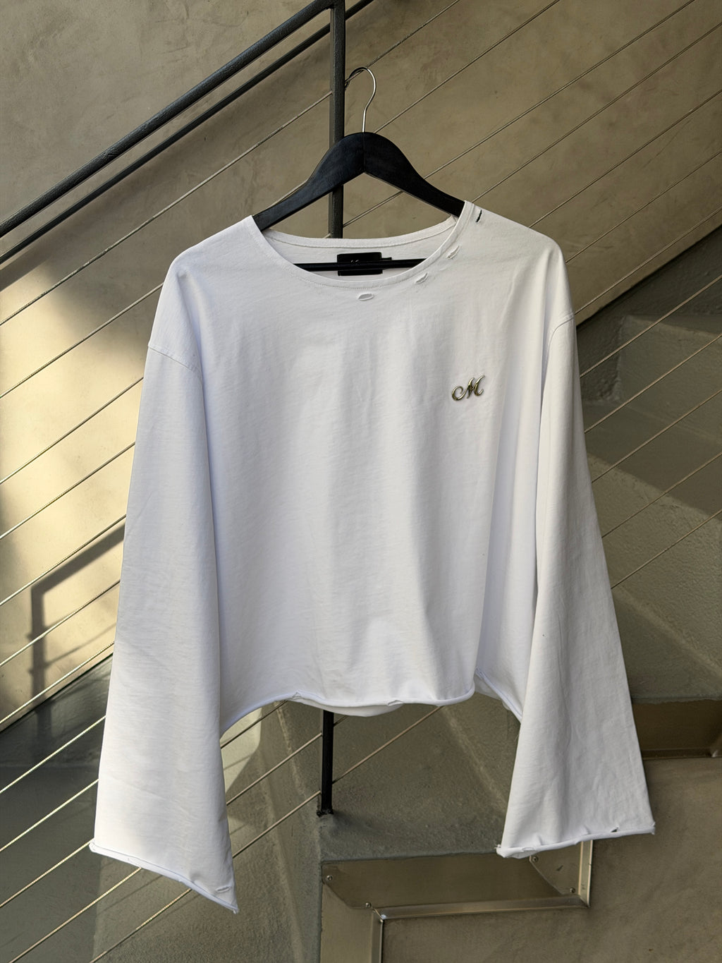 White Flared Long-sleeve
