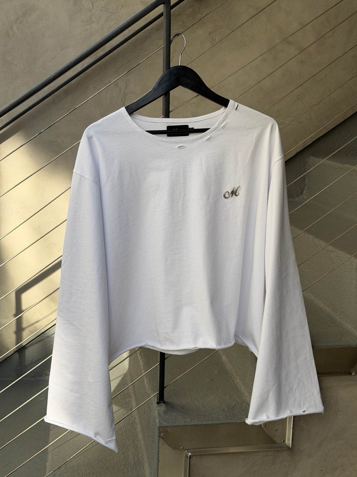 White Flared Long-sleeve