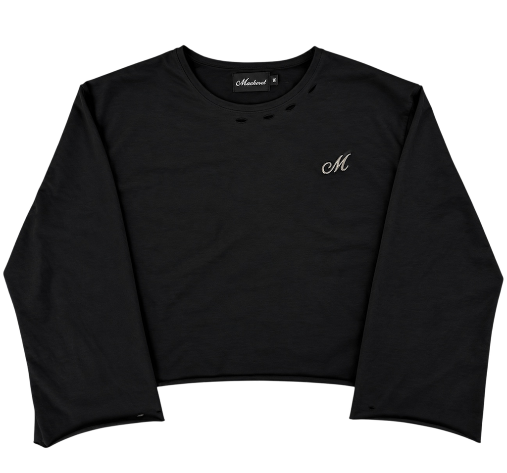 Black Flared Long-sleeve