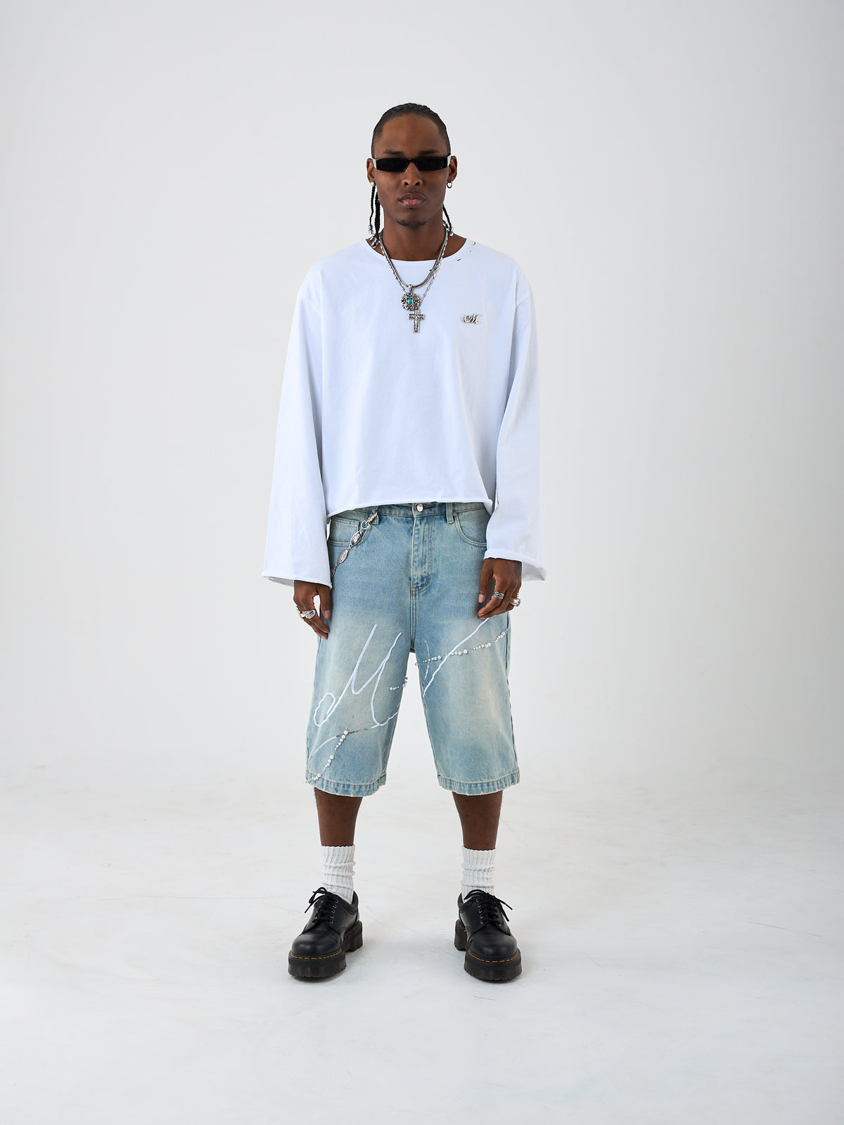 White Flared Long-sleeve
