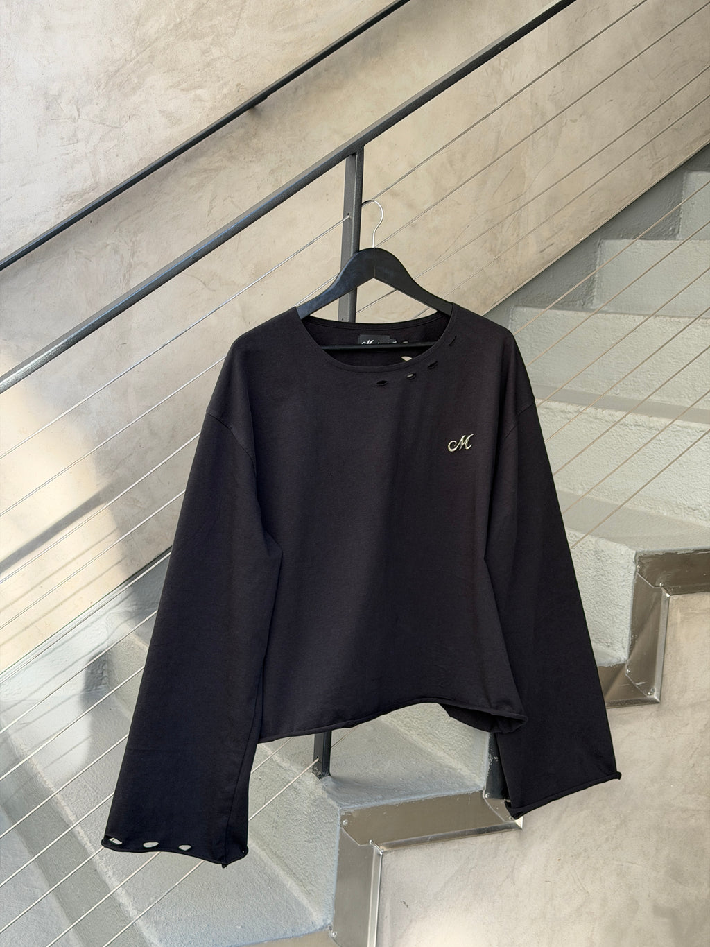 Black Flared Long-sleeve